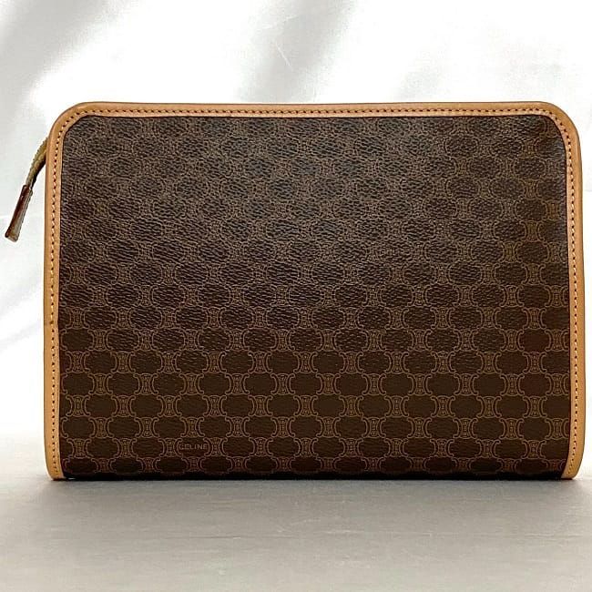 Celine Clutch Bag Brown Beige Macadam — view 4