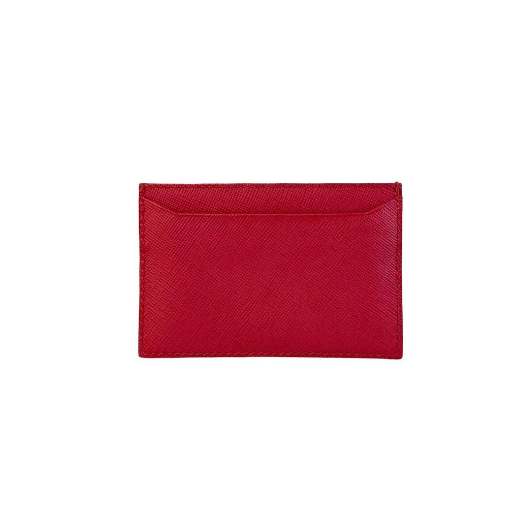 Prada Logo Gold Saffiano Leather Card Case — view 2