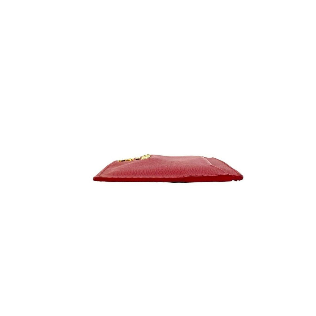 Prada Logo Gold Saffiano Leather Card Case — view 4