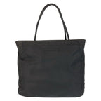 Prada Tessuto Triangle Logo Plate Black Silver Hardware Nylon Tote Bag