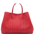 Hermes Garden Party PM Rouge Casaque Silver Country Tote Bag