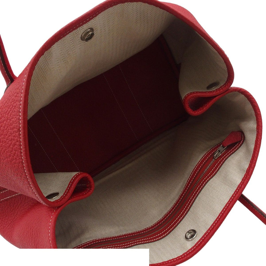 Hermes Garden Party PM Rouge Casaque Silver Country Tote Bag — view 5