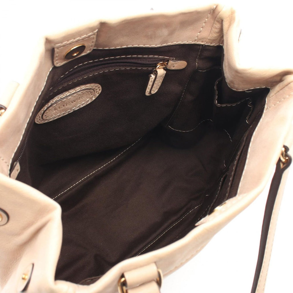 Loewe Shoulder Bag Anagram 322.75.004 Beige Leather Tassel Tote — view 3
