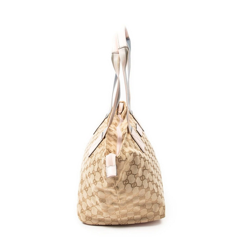 Gucci Web Trapeze Tote Light Pink Beige GG Canvas — view 4