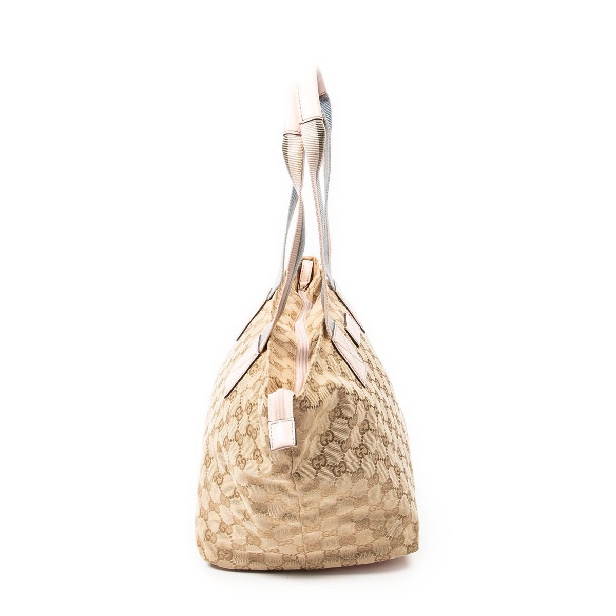 Gucci Web Trapeze Tote Light Pink Beige GG Canvas — view 4