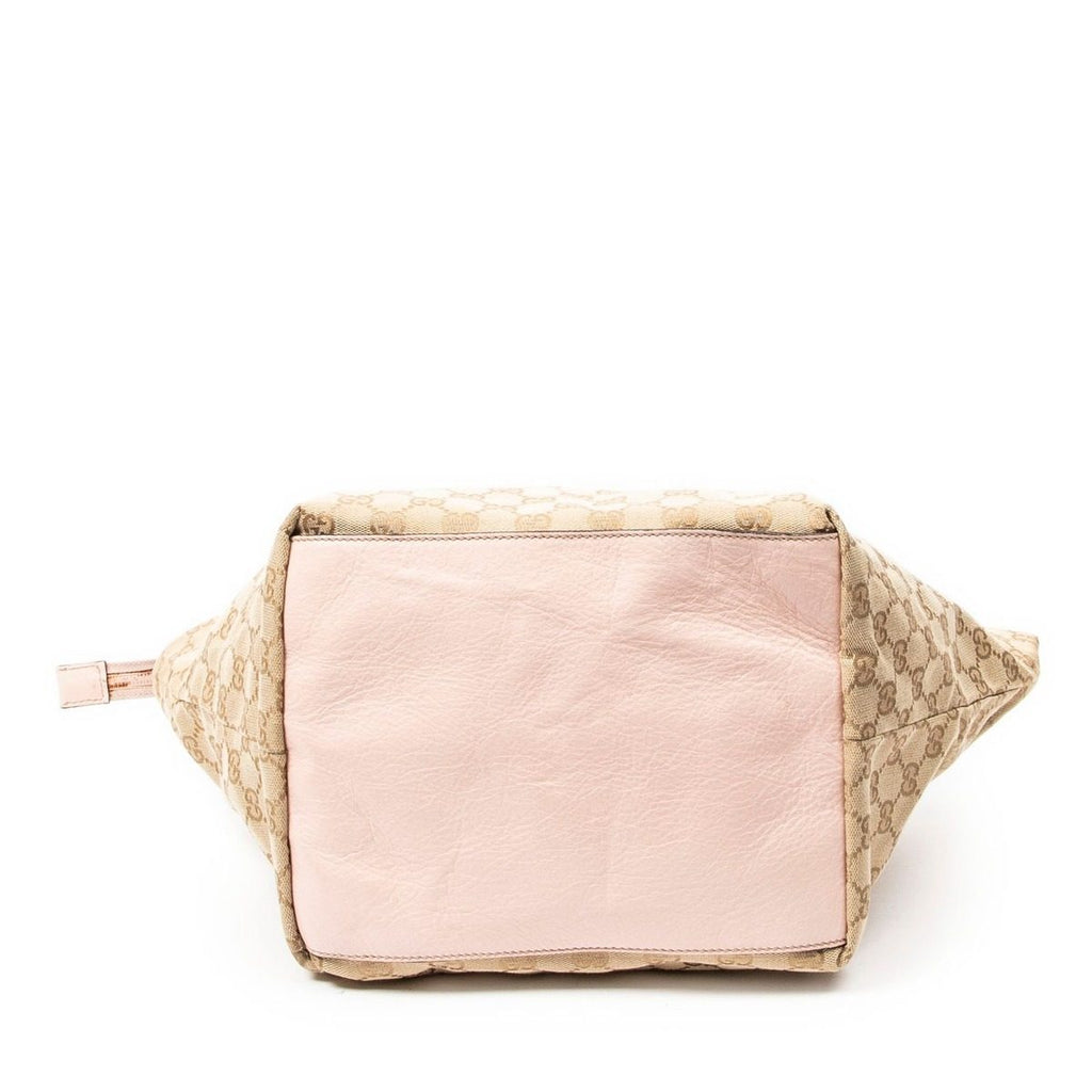 Gucci Web Trapeze Tote Light Pink Beige GG Canvas — view 6