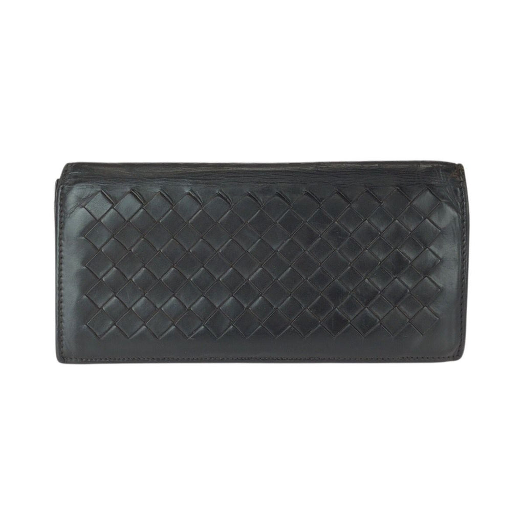 Bottega Veneta Intrecciato Brown Dark Leather Wallet