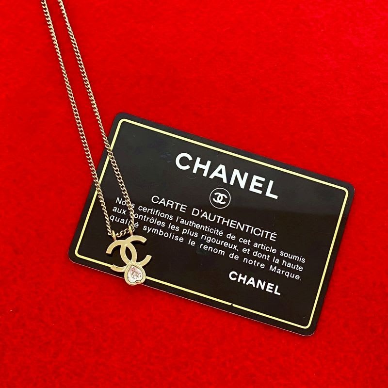 Chanel Coco Mark Motif GP Chain Necklace Pendant Choker Gold 22BS