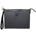 Gucci Clutch Bag With Interlocking G Messenger GG Supreme Black