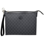 Gucci Clutch Bag With Interlocking G Messenger GG Supreme Black