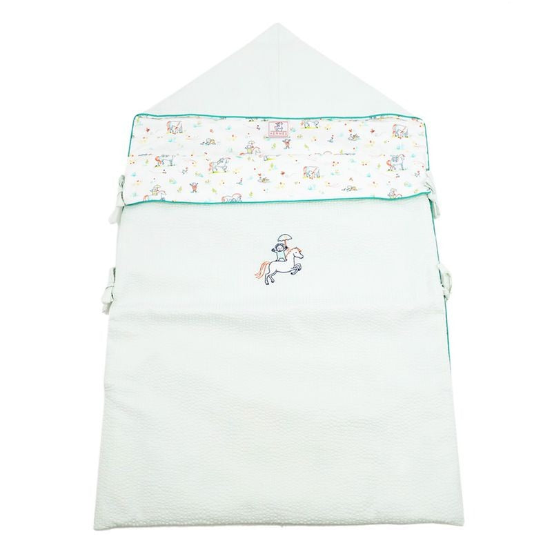 Hermes Sleeping Bag Gabriel Vert Aqua 100% Cotton Baby