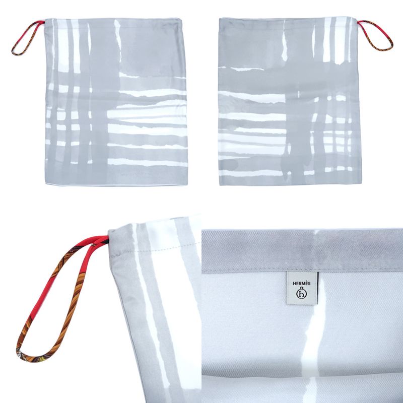 Hermes Petit H Ash Drawstring Purse 3 Types Set Pouch Accessory — view 4