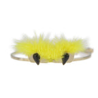 Fendi Bracelet Metal Fur Gold Yellow Monster Eye Bangle — view 2