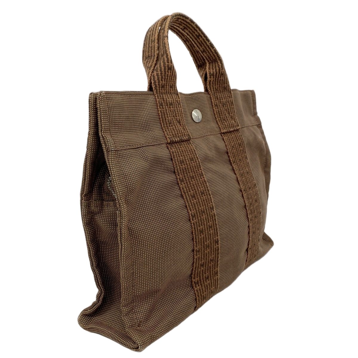 Hermes Tote Her Line PM Canvas Brown Silver — view 2