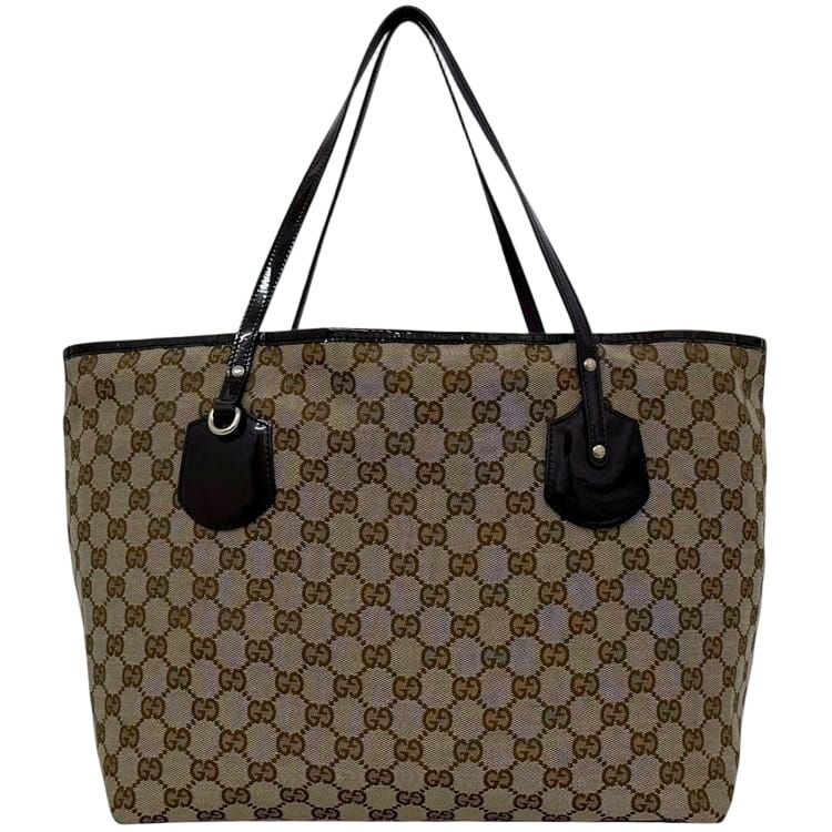Gucci Tote GG Canvas Beige Purple