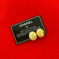 Chanel Vintage Mademoiselle Motif GP Oval Earrings Ear Cuff Accessory