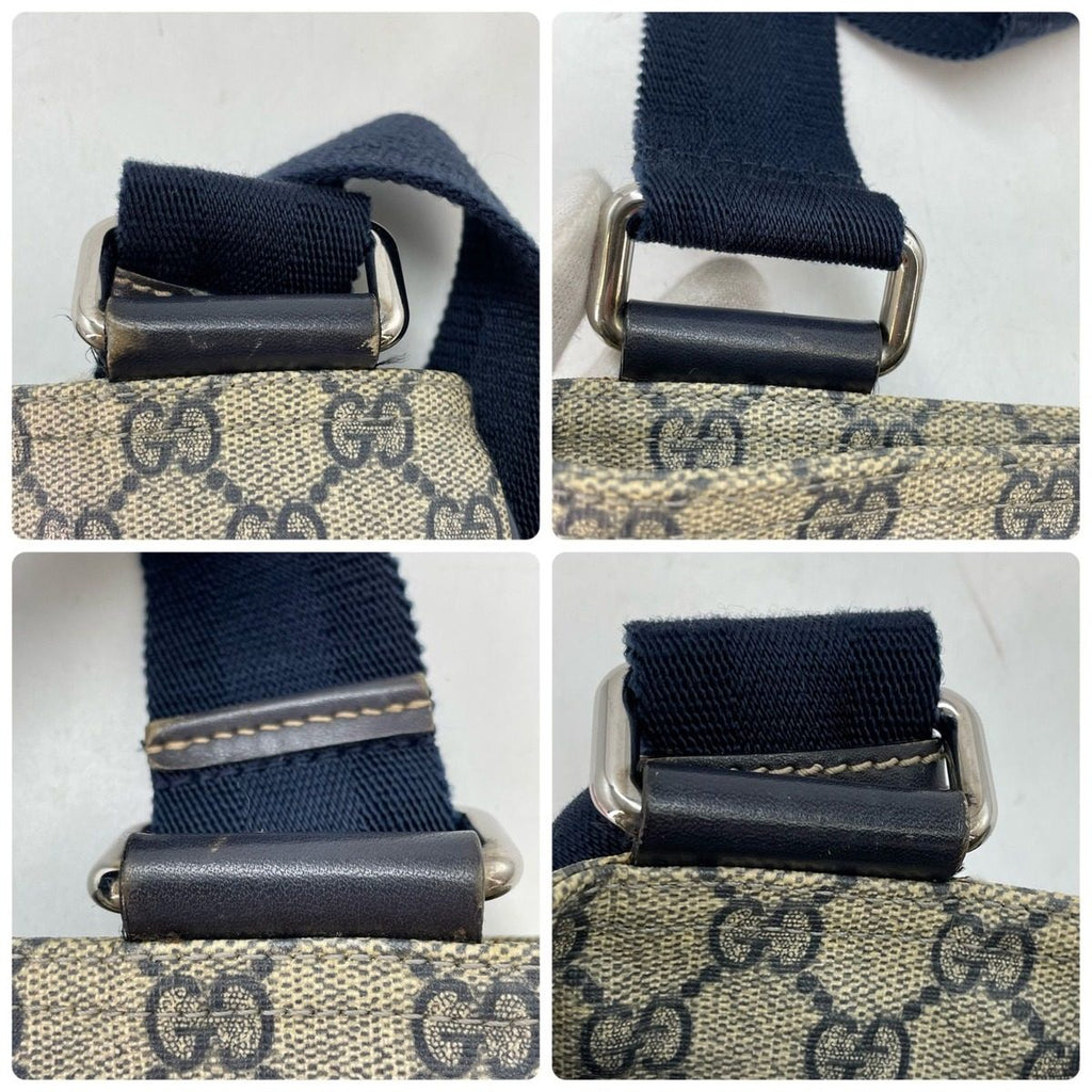 Gucci GG Supreme Shoulder Bag Navy School Commuting — view 7