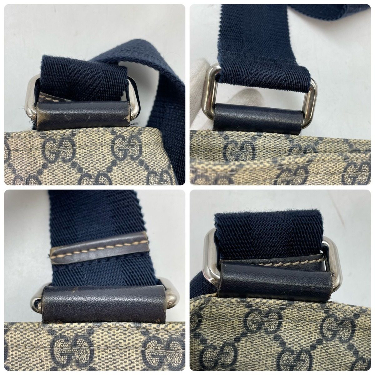 Gucci GG Supreme Shoulder Bag Navy School Commuting — view 7