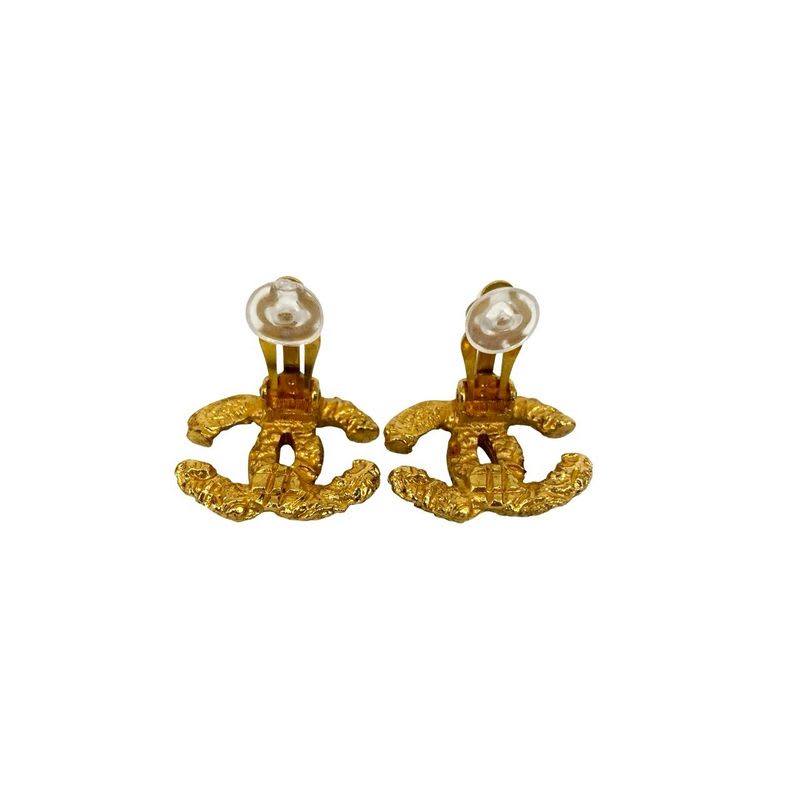 Chanel Vintage Coco Mark Lava Earrings Ear Cuff Accessories 93A — view 7