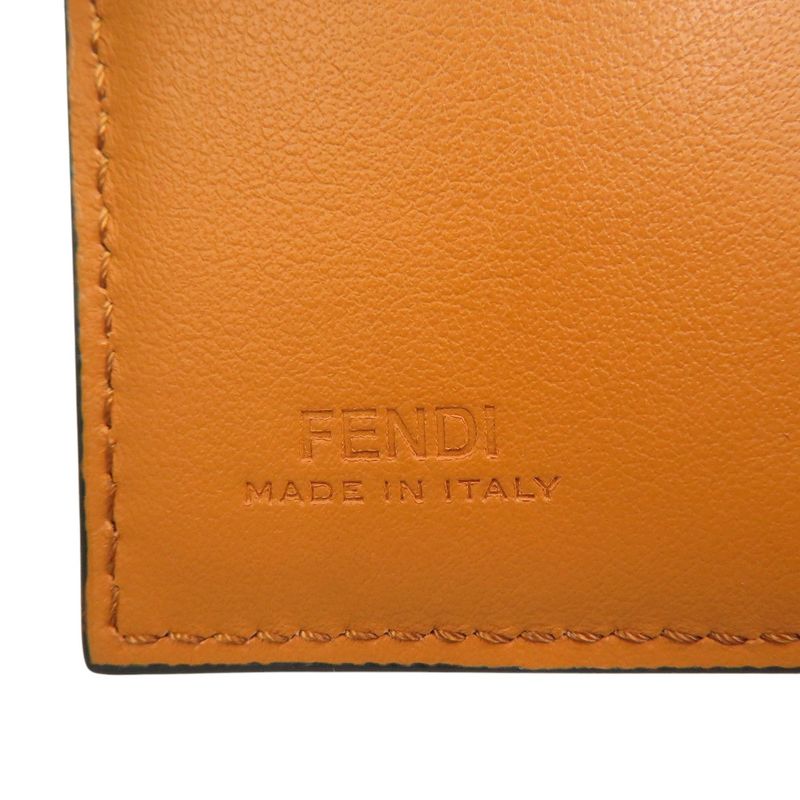 Fendi Fize 8 M0395 Karung Leather Gold Hardware Yellow Trifold Wallet 1050 — view 7