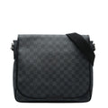 Louis Vuitton Damier Graphite Daniel MM Crossbody Shoulder Bag Black Leather