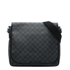 Louis Vuitton Damier Graphite Daniel MM Crossbody Shoulder Bag Black Leather
