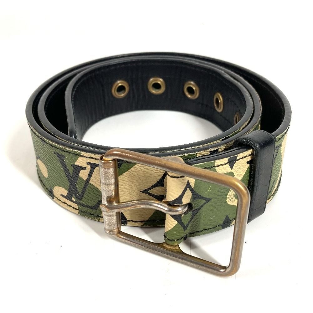 Louis Vuitton Belt Ceinture Monogram Flage Canvas Khaki