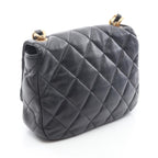 Chanel Shoulder Bag Quilted Black Lambskin — view 2
