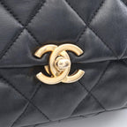 Chanel Shoulder Bag Quilted Black Lambskin — view 9