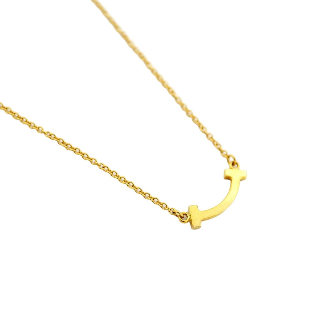 Tiffany & Co Necklace T Smile Mini 18k Yellow Gold Diamond — view 2