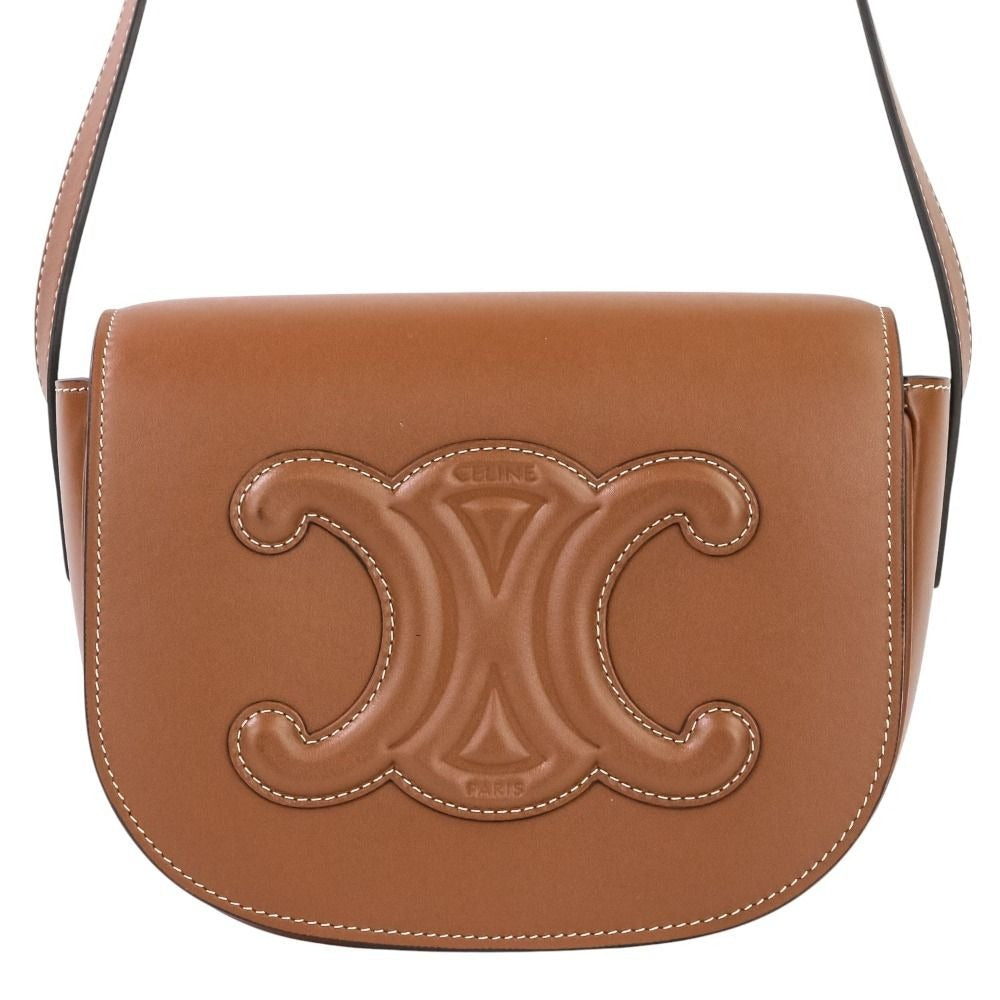 Celine Folco Cuir Triomphe Shoulder Bag Brown