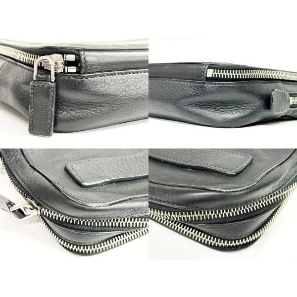Prada Clutch Second Triangle Logo Saffiano Leather Black Aa — view 5