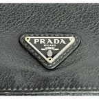 Prada Clutch Second Triangle Logo Saffiano Leather Black Aa — view 7