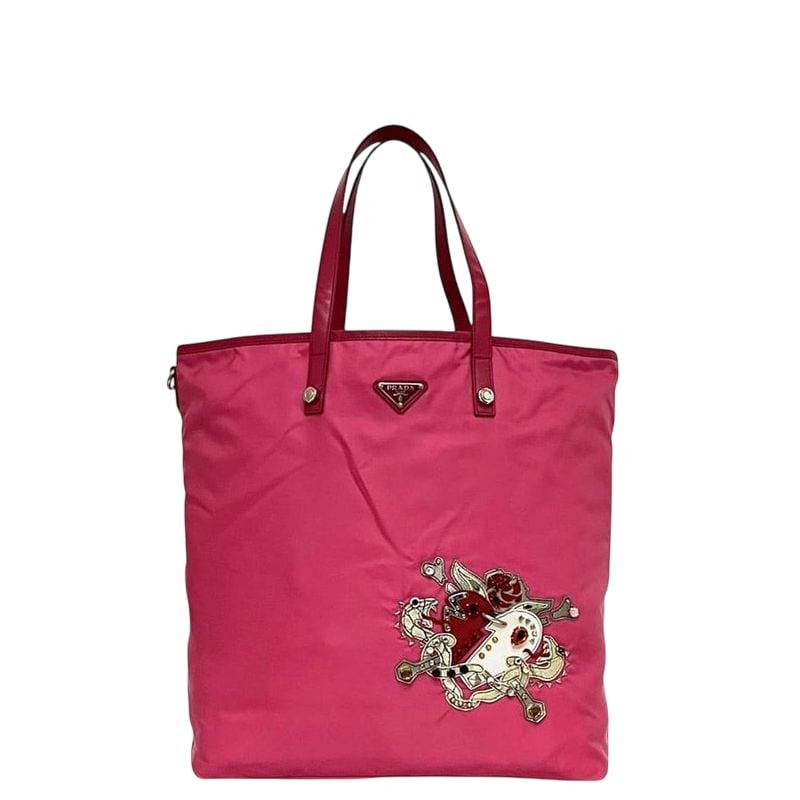Prada Tote Bag Pink Tessuto B4605 C Nylon