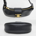 Celine Ava Medium Triomphe Shoulder Bag Black Gold Hardware — view 5