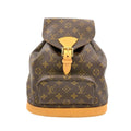 Louis Vuitton Montsouris MM Monogram Leather Brown Light Backpack Gold