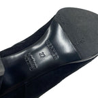 Hermes Saint Germain Boots Short Shoes Suede Black Silver Kelly Hardware — view 8