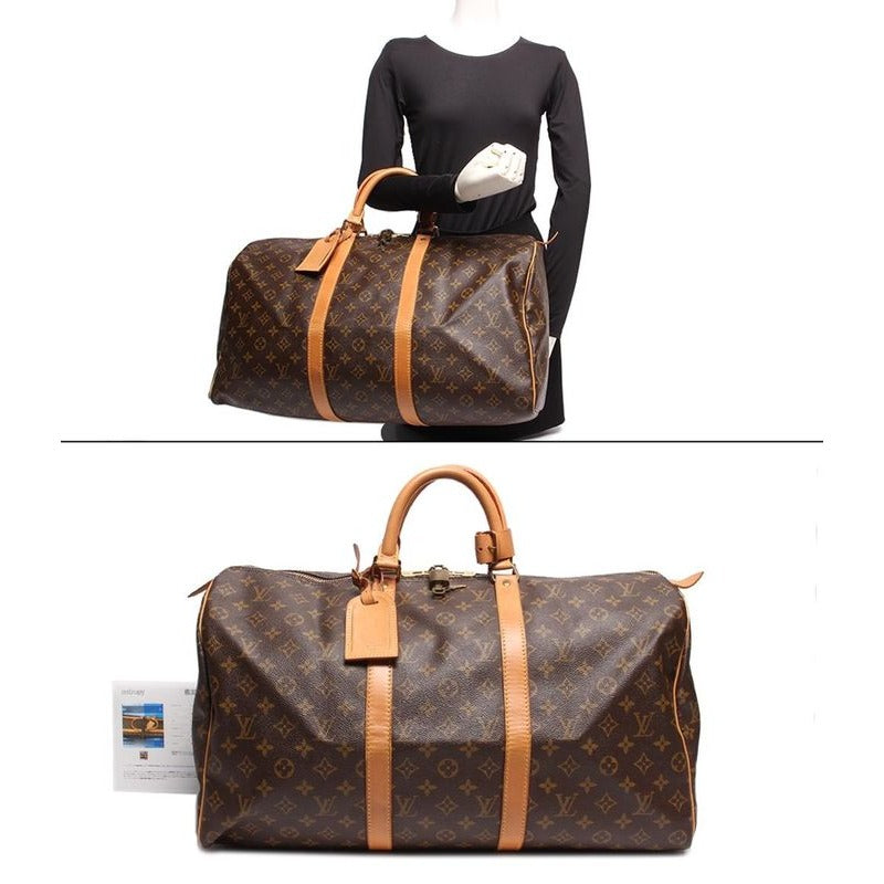 Louis Vuitton Boston Bag Double Zipper Closure Gold Hardware Keepall 50 — view 8