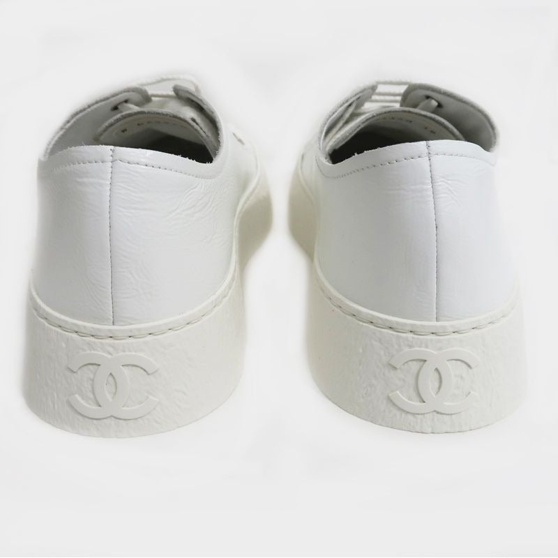 Chanel Sneakers White Size 38 C Leather Shoes Apparel — view 6