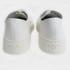 Chanel Sneakers White Size 38 C Leather Shoes Apparel — view 6