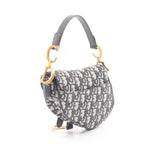 Dior Saddle Bag Mini Bree Kujagado Navy Canvas Leather — view 2