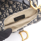 Dior Saddle Bag Mini Bree Kujagado Navy Canvas Leather — view 3