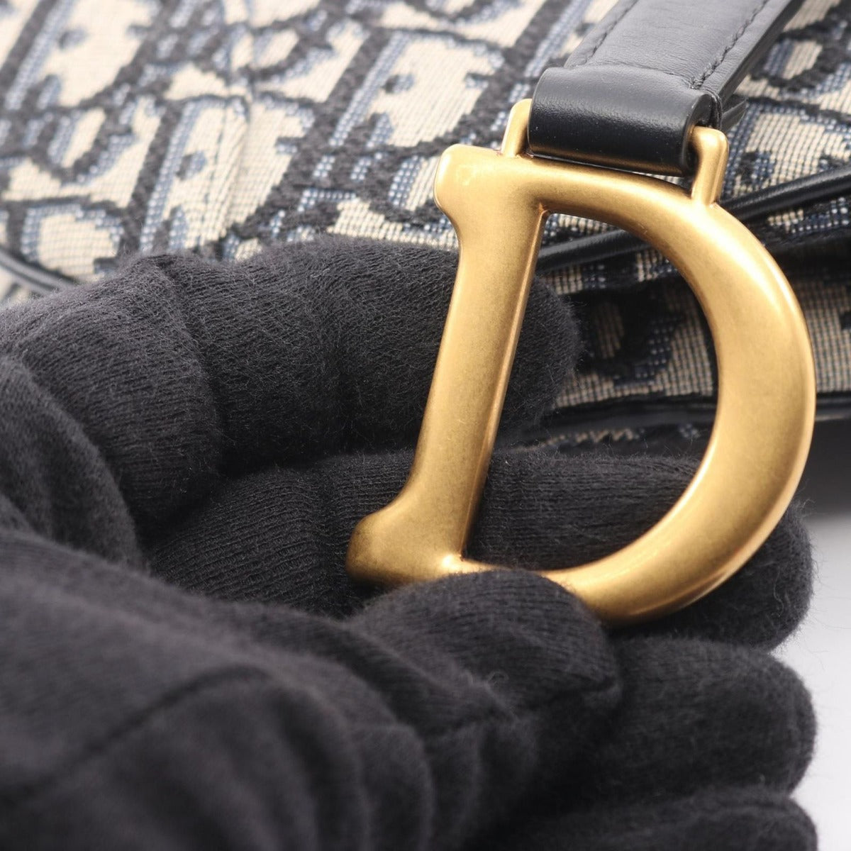 Dior Saddle Bag Mini Bree Kujagado Navy Canvas Leather — view 7
