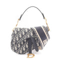 Dior Saddle Bag Mini Bree Kujagado Navy Canvas Leather