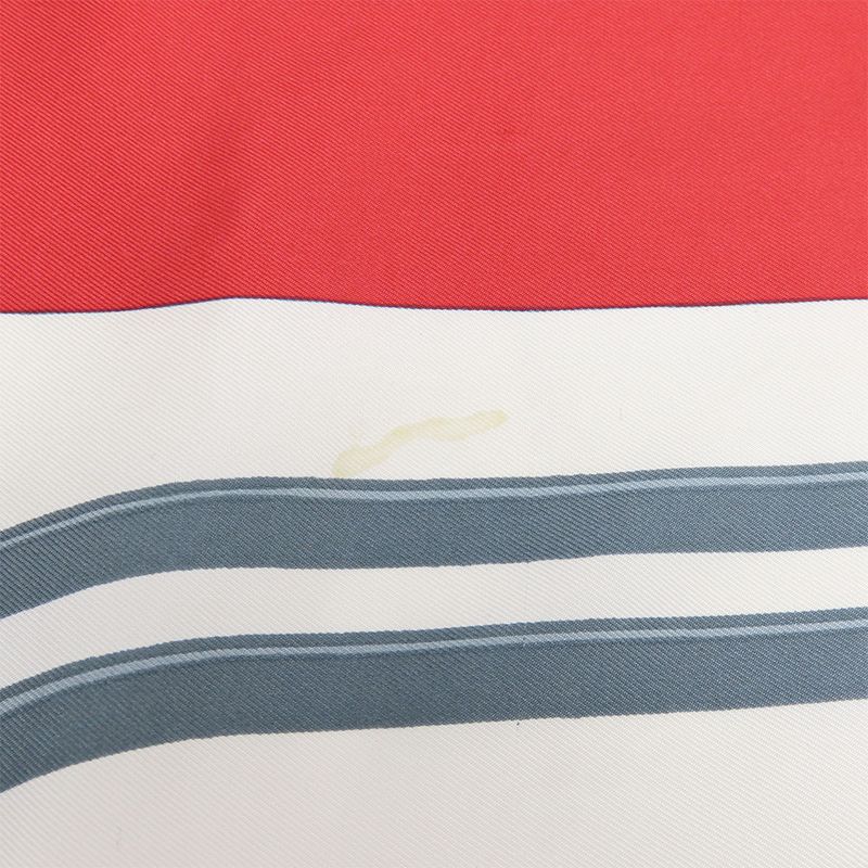 Hermes Scarf Carre 90 Silk Red Gold Gray Ceremonial Maitreya Apparel — view 6