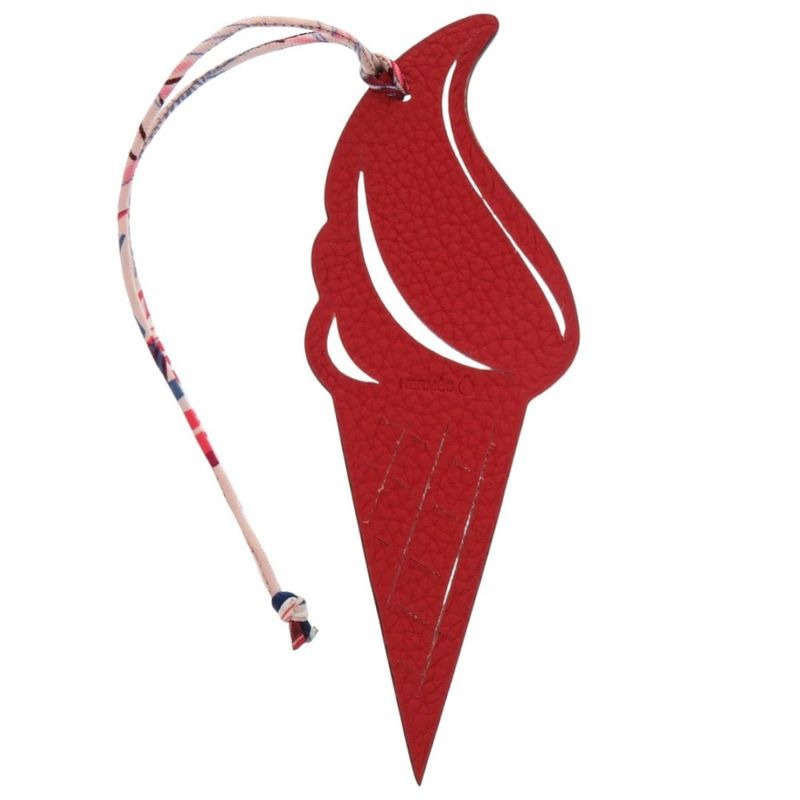 Hermes Petite Ache Ice Cream Leather Blue Red Key Holder 0070
