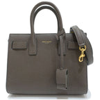 Saint Laurent Sac de Jour Nano Handbag 2-Way Leather Brown Gold