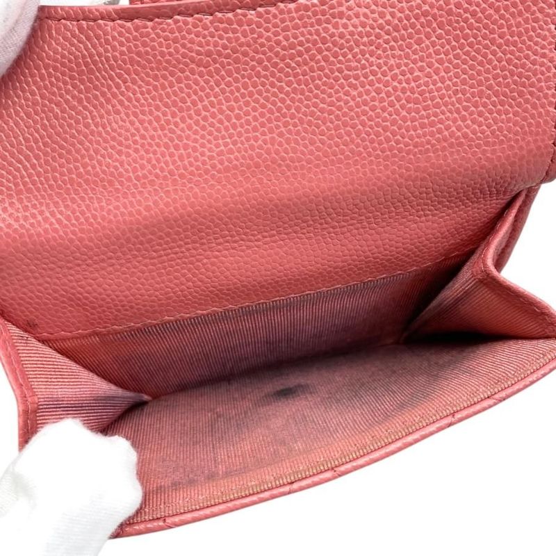 Chanel Trifold Wallet Classic Small Flap Ap0230 Quilted Caviar Leather — view 8