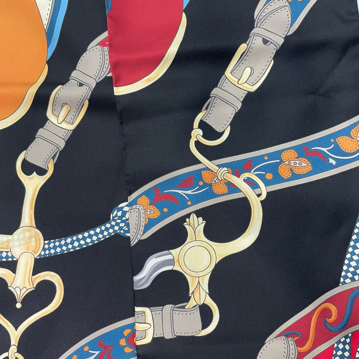 Hermes Twill Scarf Silk Brides ET Gris Red Multicolor — view 4