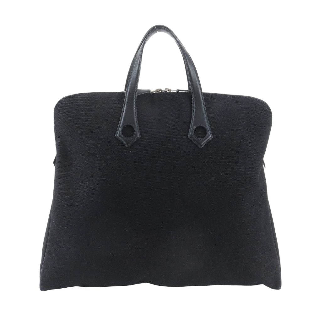 Hermes Sac Eve MM Leather Canvas Tote Shoulder